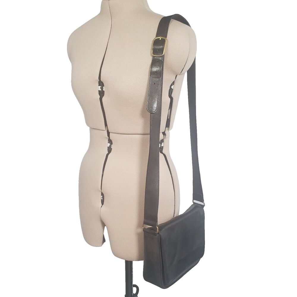 VTG Coach Women’s Crossbody Bag Black Leather Bistro 4125 Manhattan Messenger - Picture 3 of 15